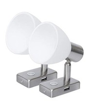 12V Reading Light LED RV Interior 3W with USB Port 5V/2A Nickel 1X D1