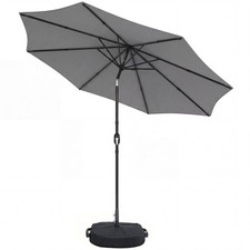 Outsunny 2.7 m Garden Parasol Umbrella with Cross Base, Sandbag, Light Grey