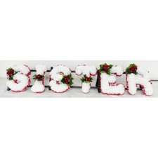 SISTER Artificial Silk Funeral Flowers Tribute Any 6 Letter Name Wreath MUM
