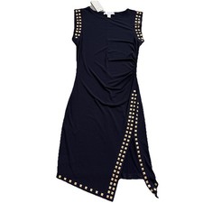 Michaels Kors Evening Party Dress Black Gold Body Con Dress Sz P XS-SM MSRP $130