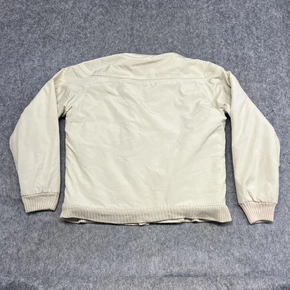 VINTAGE Derby of San Francisco Jacket Mens 42L Beige Paisley Bomber Lining 80s - Image 2 of 4