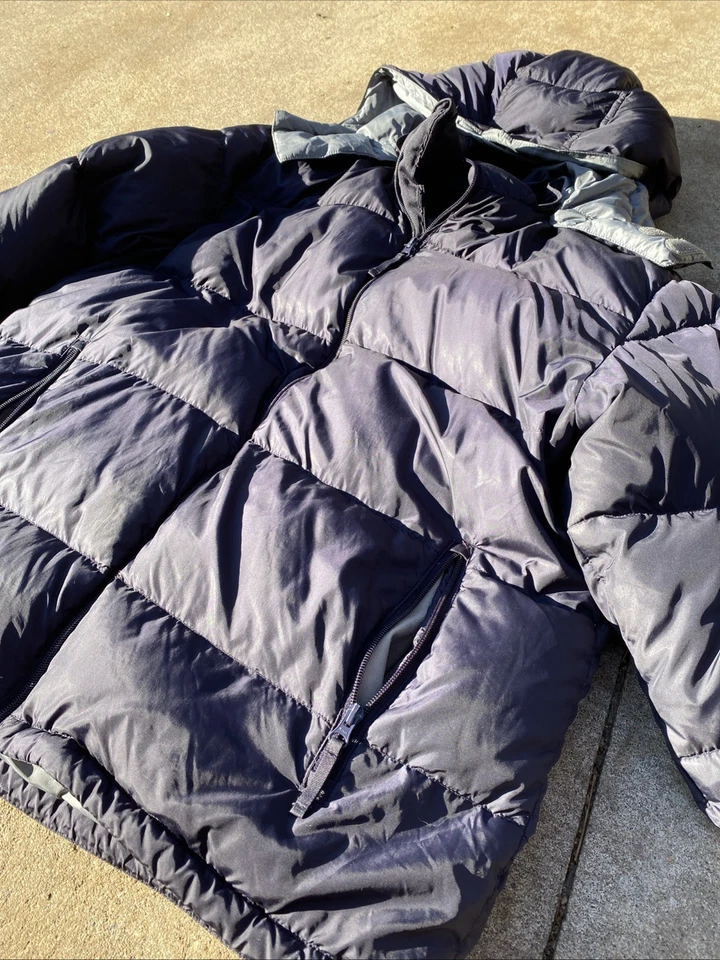 Chaqueta Lands End Para Hombre Grande Azul Puffer Plumón de Ganso Aislada Ver Descripción Foto 3 de 4