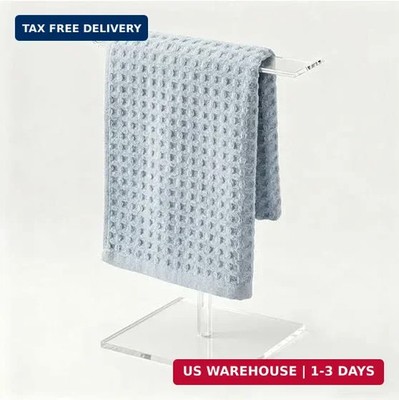 Acrylic Countertop Towel Holder Stand - T-Shape Modern Hand Towel Stand for Bath