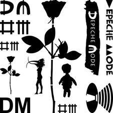DM Mega Set schwarz Depeche Mode Auto Aufkleber Tattoo Deko Folie 4061963041369