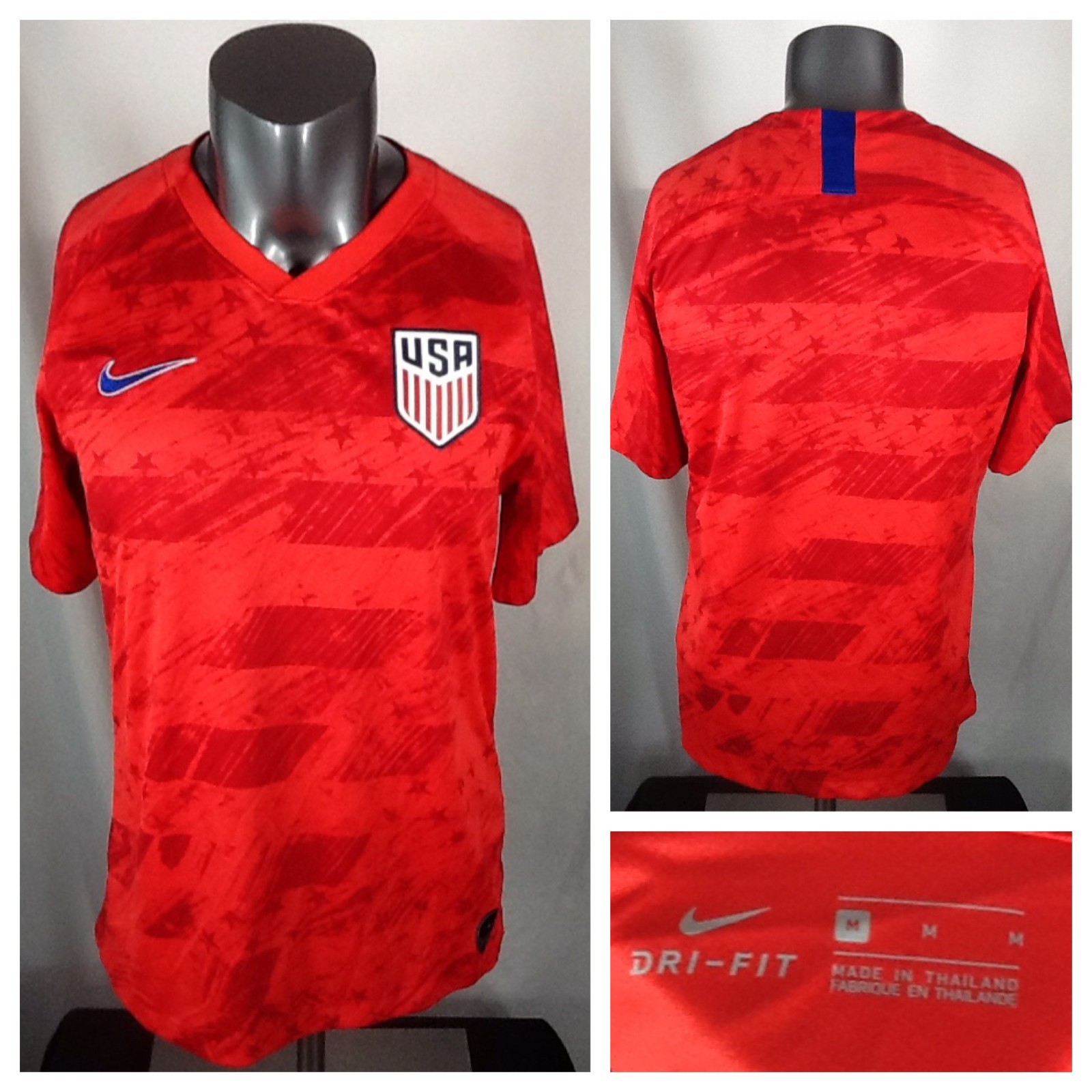 Nike USA Women's National Team Soccer Away Jersey (Medium) Red Dri-Fit 2019
