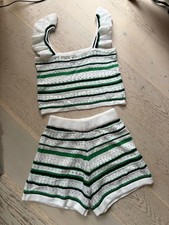 Elenza by L&L crochet cropped top and shorts coord