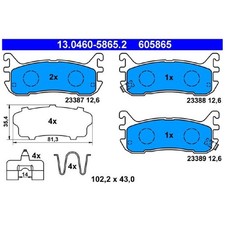 Satz Bremsbeläge Bremsklötze hinten für Mazda 323 F BA MX-5 1 NA 2 NB | 23817