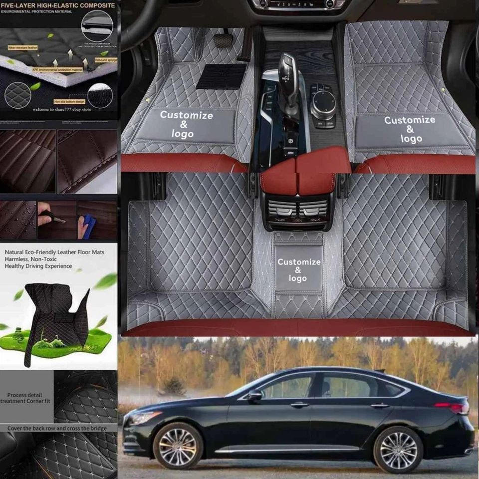 For Hyundai Sonata-Sante Fe Car Floor Mats Waterproof Custom Carpets Pu Leather - Image 2 of 4