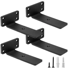 Heavy Duty Floating Shelf Brackets, 5-Inch (1/5'' Thick) Hidden Shelves Hardw...