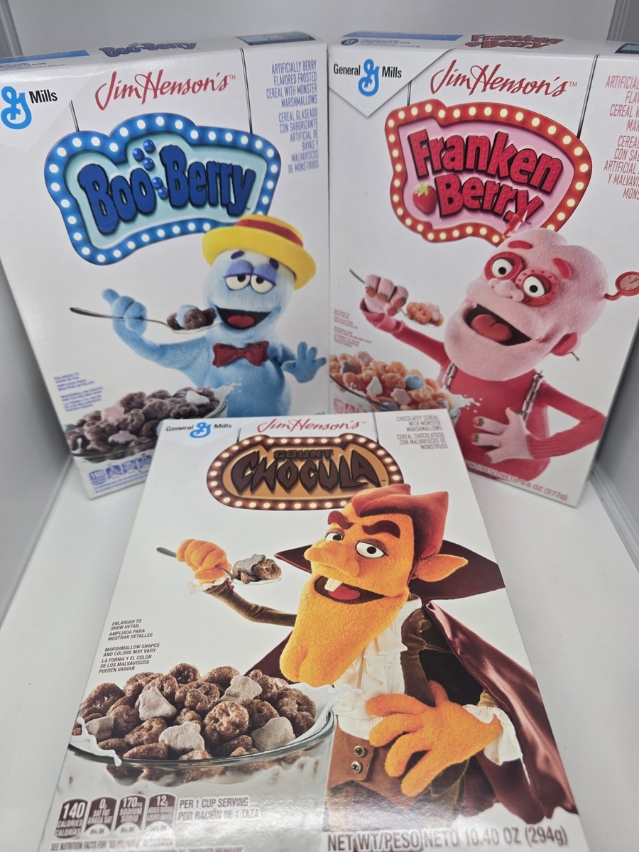 Jim Henson BOO BERRY FRANKEN BERRY COUNT CHOCULA Monster Cereal