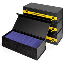 Trading Card Storage Box, 4 Pack Magnetic Cards Holder Case for Top Loader, C...