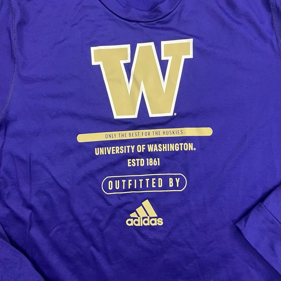 Washington Huskies Shirt Adult Large Purple Adidas Creator Tee Team Football Men - Image 2 of 4