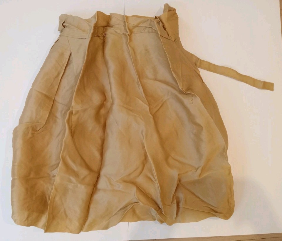 carla zampatti AU 10, Vintage, Silk Skirt, Gold, Bubble A Line, Also Fits 12