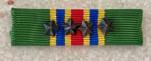Navy Meritorious Unit Commendation Ribbon Bar with 4 Bronze Star Awards ...