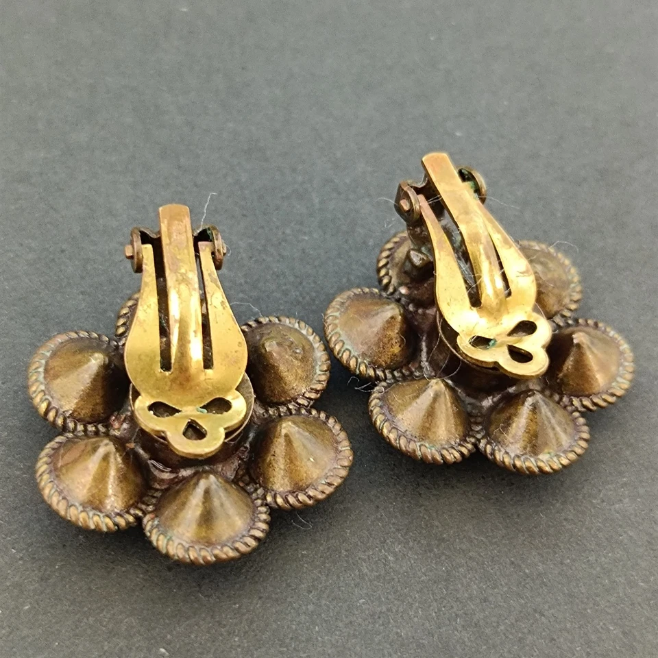 Pendientes Clip Michal Negrin Flor Púrpura De Colección Audaces Gruesos Glamorosos Declaración Foto 3 de 4