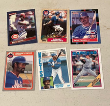 Baseball Autograph Card Lot (6) George Foster, Rafael Palmeiro, & More