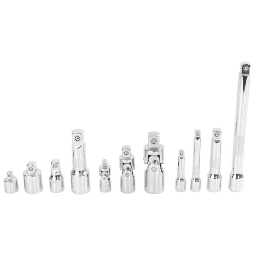 11 Piece Socket Accessory Set Chrome Vanadium Extension Adaptor Universal Joint - Picture 10 of 13
