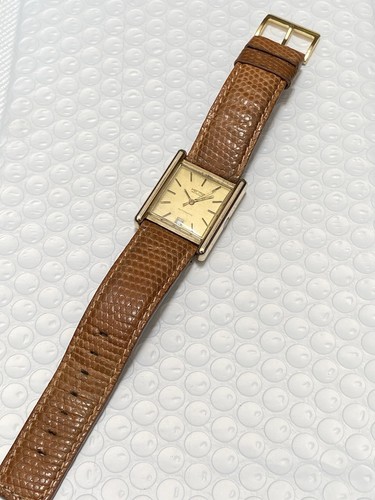 Orologio vintage Herma stile must cartier tank vermeil automatico placcato oro 32mm - Foto 13 di 16