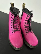 Doc Dr. Martens Girl's Size 3 Bright Pink Patent Leather Combat Boots