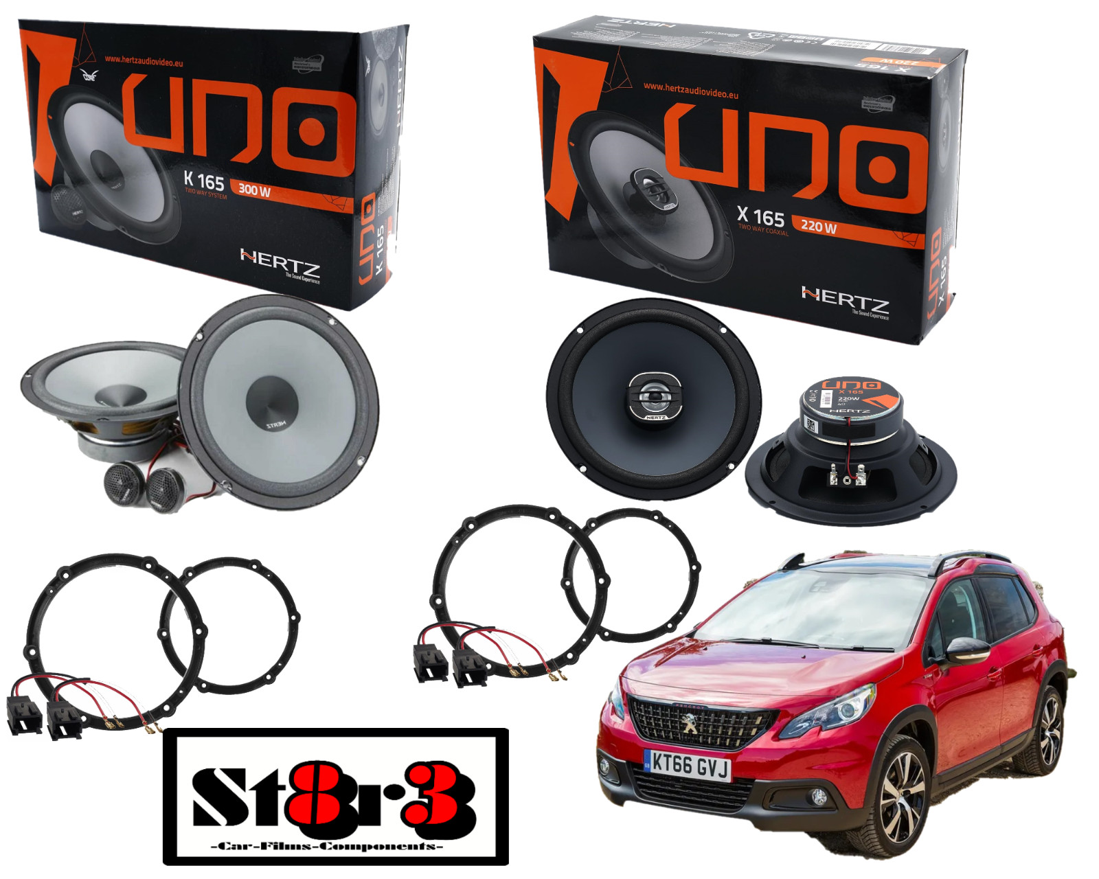 Hertz K 165 X165 Kit Altoparlanti Peugeot 2008 165mm 2 Vie