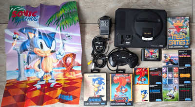 SEGA MEGA DRIVE Konsole - Spielkonsole -Sonic 1 + 2 - Mega Games I