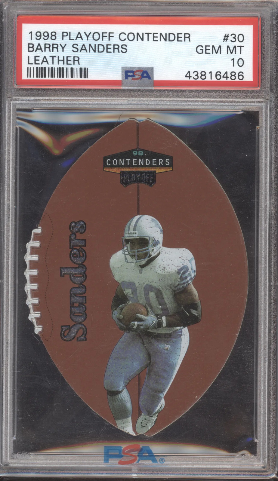 1998 Panini PLAYOFF CONTENDERS LEATHER #30 Barry Sanders front