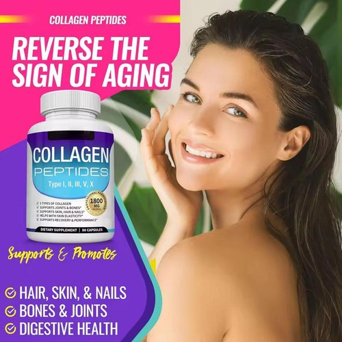 Toplux Nutrition Multi Collagen Peptides Pills1800Mg Complex-Hydrolyzed Protein - Picture 5 of 9