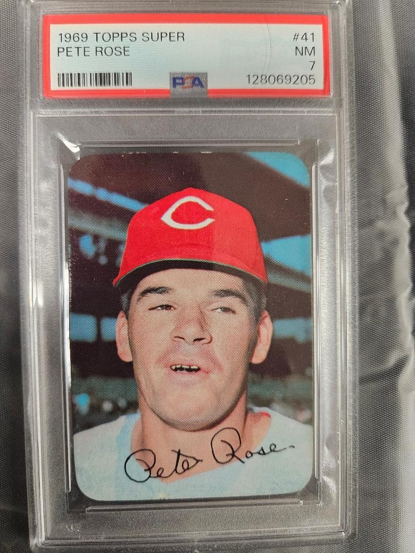 1969 Topps Super #41 Pete Rose PSA 7 NM Beauty Rare