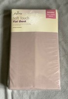 Fogarty - Soft Touch -Double Size Flat Sheet 229 x 254cm Mushroom/Latte -NEW