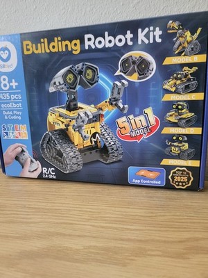 Sillbird 5-in-1 STEM Building Robot Kit App/RC Controlled Coding Tank Toy NEW 43