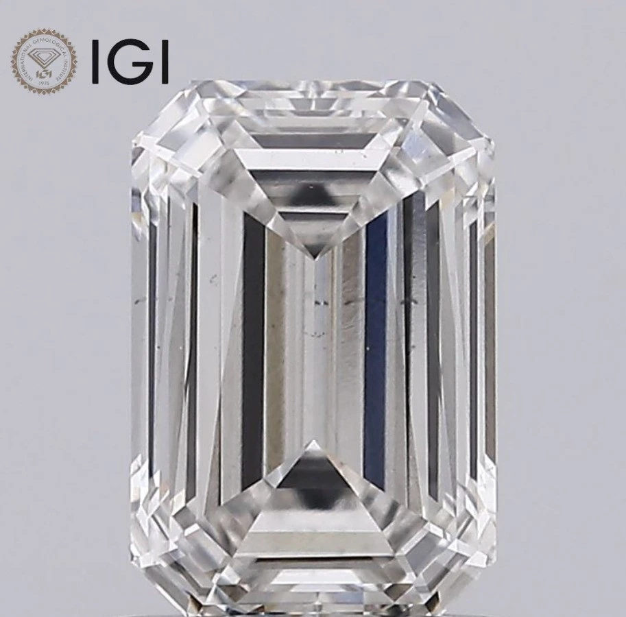 Lab Grown IGI Certified CVD DIAMOND 2PCS 2.20 TCW EMERALD H Color SI1 Clarity - Image 2 of 4