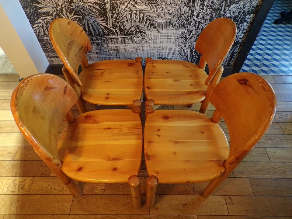 SET 4 CHAISE RAINER DAUMILLER-PIN-DESIGN 60-70-Hirtshals savvaerk-scandinave - Photo 4/4