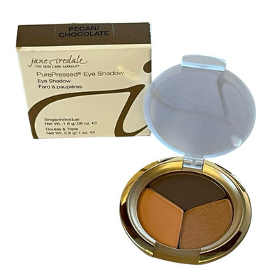 NEW Jane Iredale Eye Shadow PurePressed Triple Pecan/Chocolate USA 0.1oz