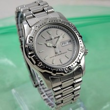 SEIKO ALBA AQUA GEAR V733-6A11 DAY/DATE DIVER 200M JAPAN SILVER 37MM WATCH