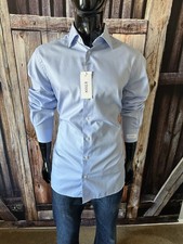 ETON LS Light Blue Houndstooth Twill Dress Shirt 16 41 Contemporary NWT 295