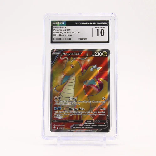Dragonite V - 191/203 CGC 10 Evolving Skies Full Art Pokemon - GEM MT