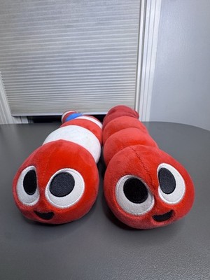 Slither.IO  Plush Worn Caterpillar 24'' Bendable Video Game Character Lot Of 2