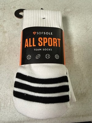 Sof Sole All-Sport Youth Team Socks - 2 Pack, Black, Youth S
