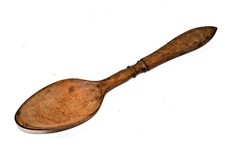 Antique Hand Carved Wood Spoon 9¾" Maritime Galley Kitchen Primitive Rustic