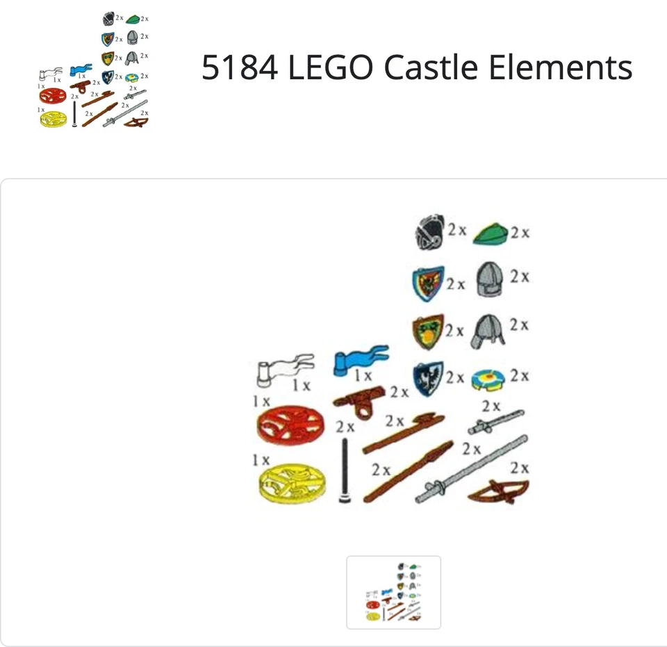 BRAND NEW 5184-1 LEGO Service Castle Elements in OEM Polybag 34 Pieces - Image 3 of 3