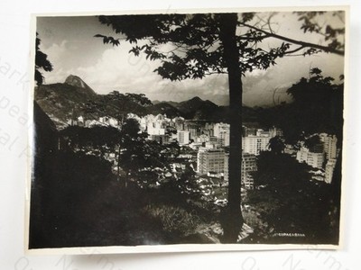 Ansicht Rio De Janeiro Stadtbild Copacabana Corcovado Berg Brasilien 1930er Foto