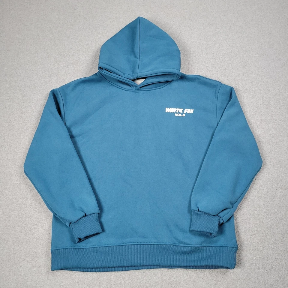 White Fox Offstage Hoodie Women Small Ocean Blue Vol 3 Big Logo Puff Print - Image 3 of 4