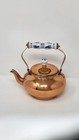 Vintage Copper Tea Kettle with Ceramic Blue White Delft-Style Handle and Knob  — photo 1