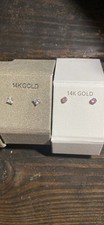 14kt Gold Earrings 3 Pairs