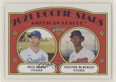 2021 Topps Heritage Rookie Stars Kris Bubic Triston McKenzie #375 Rookie RC ut4