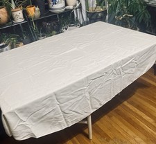 Tablecloth Cotton Ivory Cream Ecru Woven Textured 76 x 54