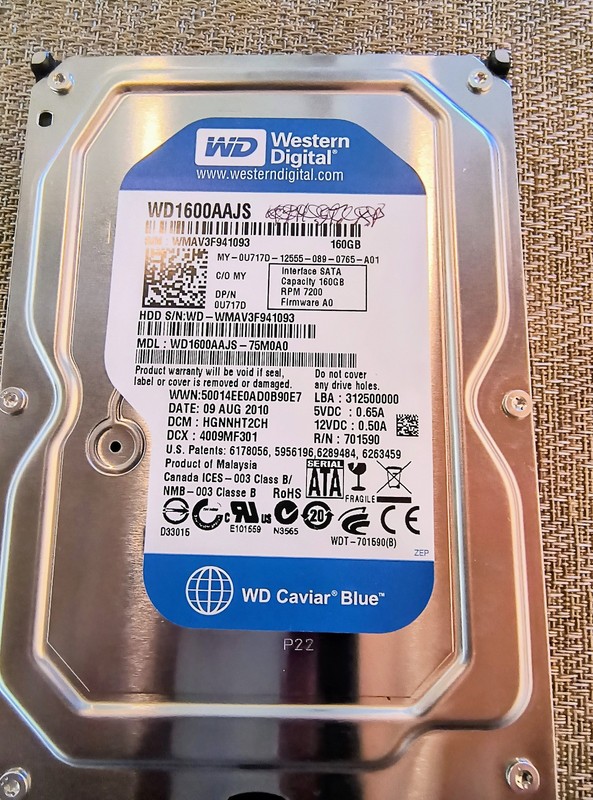 Western Digital -  Caviar Blue1600AAJS-75M0A0 - 160GB - RPM7200  3