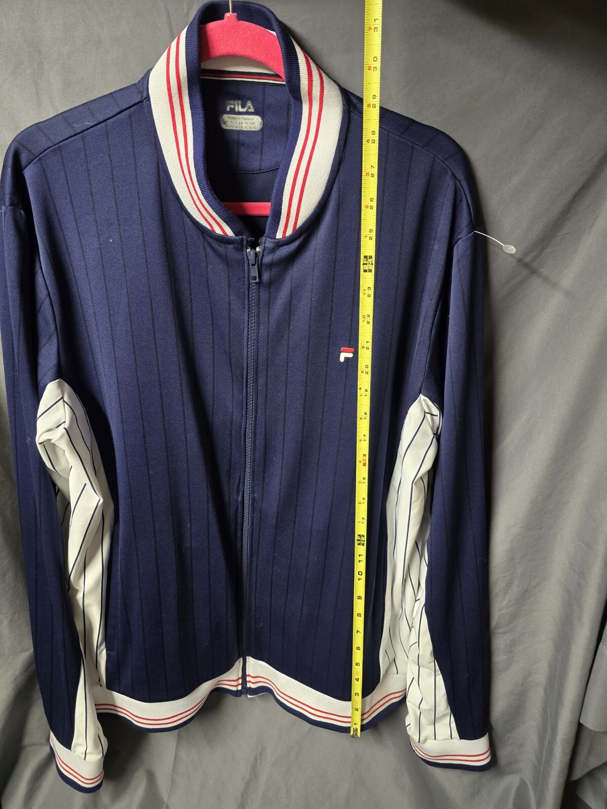 Giacca Fila Tennis Pista Settanta Color Block Gessato Vintage Tg XL Borg