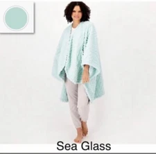 Berkshire Blanket & Home Co Cozy Cape Wrap Throw  58" x 64" NEW Seaglass