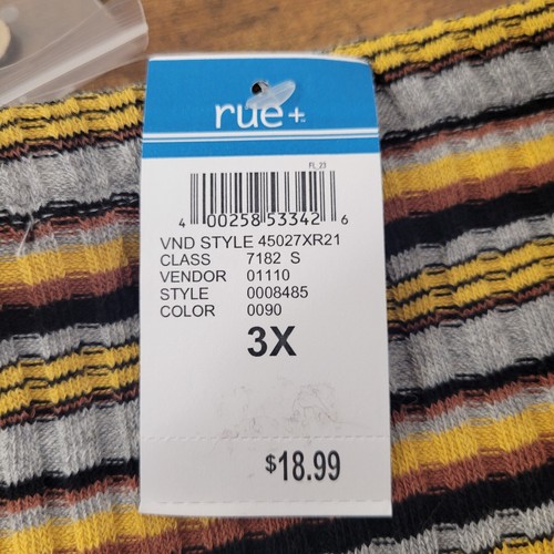 Minivestido para mujer Rue21 3XL BodyCon o falda alta gris mostaza rayas - Imagen 12 de 12